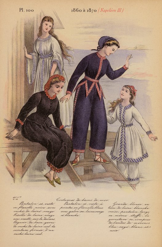 أزياء فرنسية 1860 أ 1870، نابليون الثالث (طباعة حجرية ملونة) بواسطة لويس كولاس