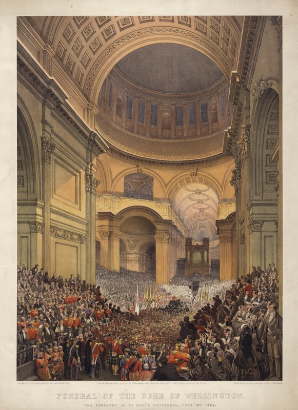 جنازة دوق ويلينغتون ، الحفل في كاتدرائية القديس بولس ، 18 نوفمبر 1852 بواسطة لويس هاجي