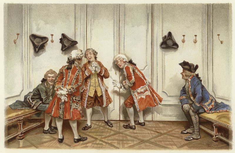 رسم توضيحي لمدرسة فضيحة (chromolitho) بواسطة لوسيوس روسي