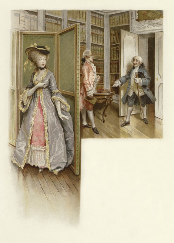 رسم توضيحي لمدرسة فضيحة (chromolitho) بواسطة لوسيوس روسي