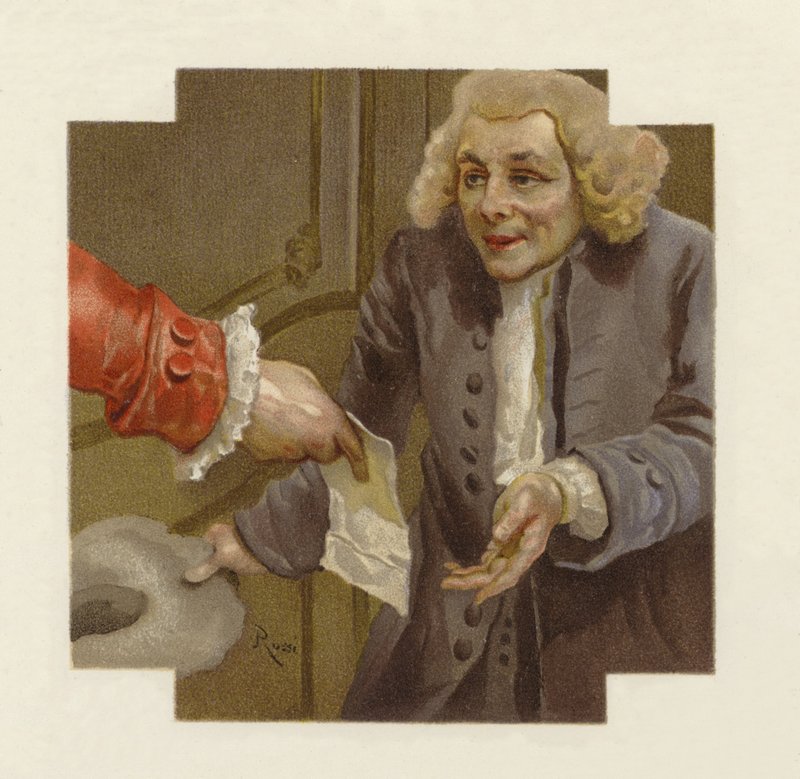 رسم توضيحي لمدرسة فضيحة (chromolitho) بواسطة لوسيوس روسي