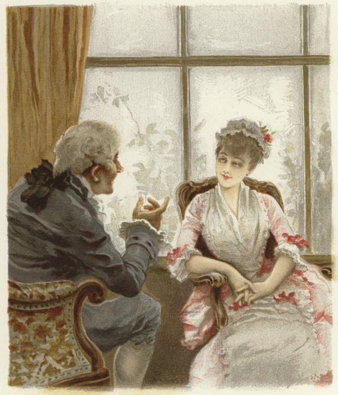 رسم توضيحي لمدرسة فضيحة (chromolitho) بواسطة لوسيوس روسي