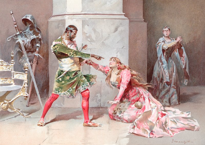 رسم توضيحي لـ عطيل شكسبير (chromolitho) بواسطة لودوفيكو ماركيتي