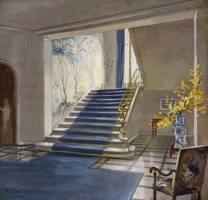 1930s الداخلية: درج (لون ليثو) بواسطة م. توروس