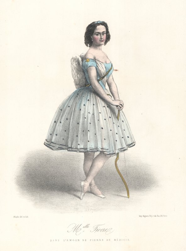 راقصة الباليه الفرنسية لويز فيوكري في L'Amour de Pierre de Medicis في أوبرا باريس ، c1860 (لون ليثو) بواسطة ماري الكسندر (بعد) ألوف