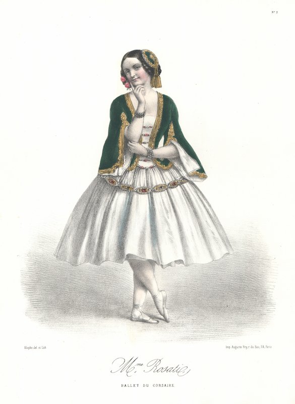 راقصة الباليه الإيطالية كارولينا روساتي في باليه أدولف آدم Le Corsaire في أوبرا باريس بواسطة ماري الكسندر (بعد) ألوف