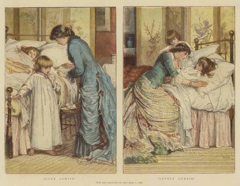 العمة القبيحة ، العمة الجميلة (chromolitho) بواسطة Mary L. Gow