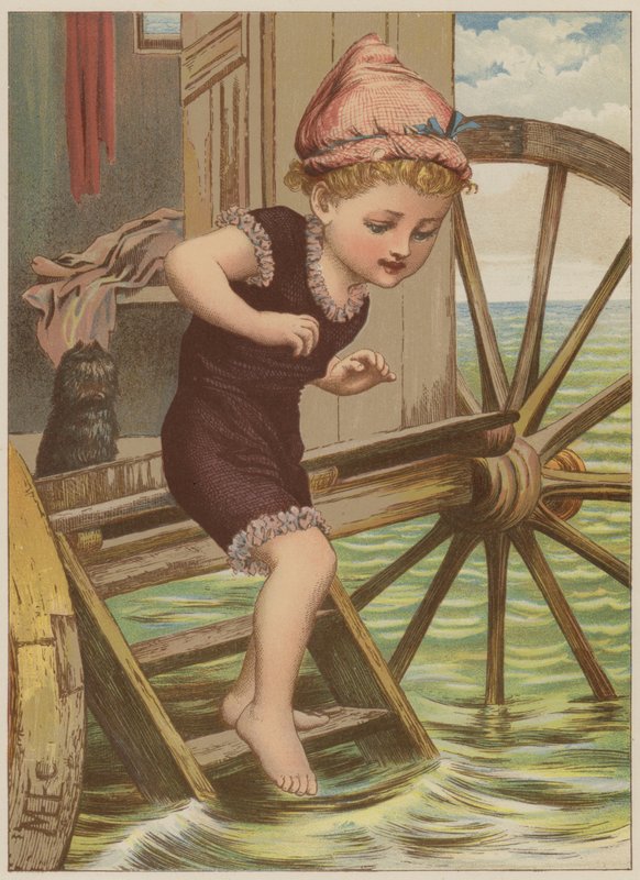 فتاة على وشك السباحة (chromolitho) بواسطة ماري إلين إدواردز