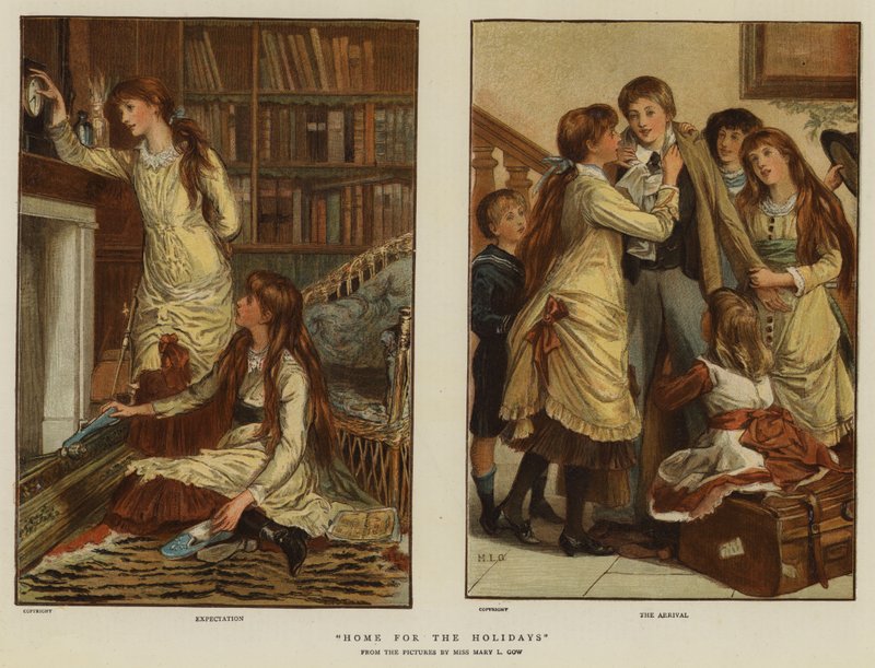 الصفحة الرئيسية للعطلات (chromolitho) بواسطة Mary L. Gow