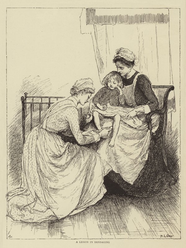 رسم توضيحي لقصة ممرضة ، بقلم هونور مورتن بواسطة Mary L. Gow