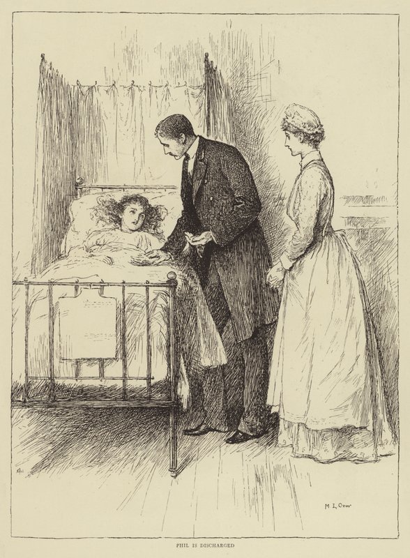 رسم توضيحي لقصة ممرضة ، بقلم هونور مورتن بواسطة Mary L. Gow