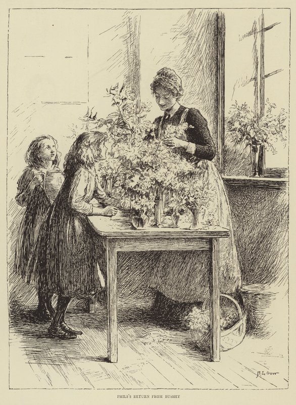 رسم توضيحي لقصة ممرضة ، بقلم هونور مورتن بواسطة Mary L. Gow