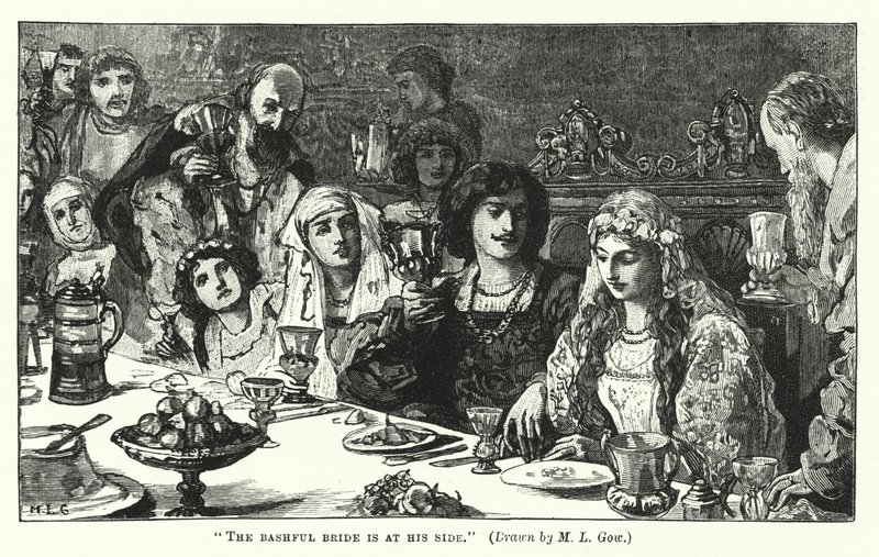 العروس الخجولة بجانبه (نقش) بواسطة Mary L. Gow