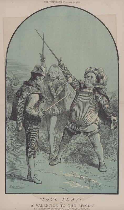 Foul Play! or, A Valentine to the Rescue (colour litho) بواسطة ماثيو 