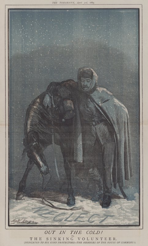 خارجا في البرد! أو ، The Sinking Volunteer (color litho) بواسطة ماثيو 