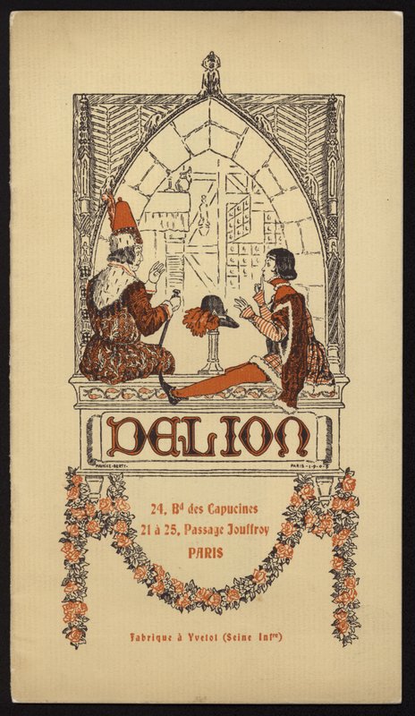 رسم توضيحي لكتالوج القبعة الصادر عن Delion ، باريس ، عام 1908 (litho) بواسطة موريس بيرتي