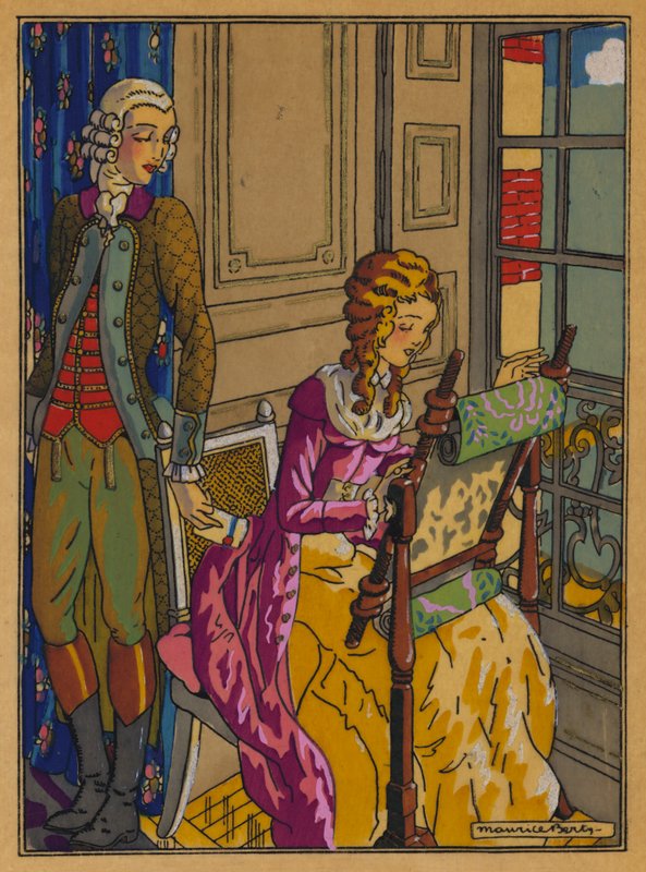 رسم توضيحي لـ Les Liaisons Dangereuses بواسطة Choderlos De Laclos (لون ليثو) بواسطة موريس بيرتي