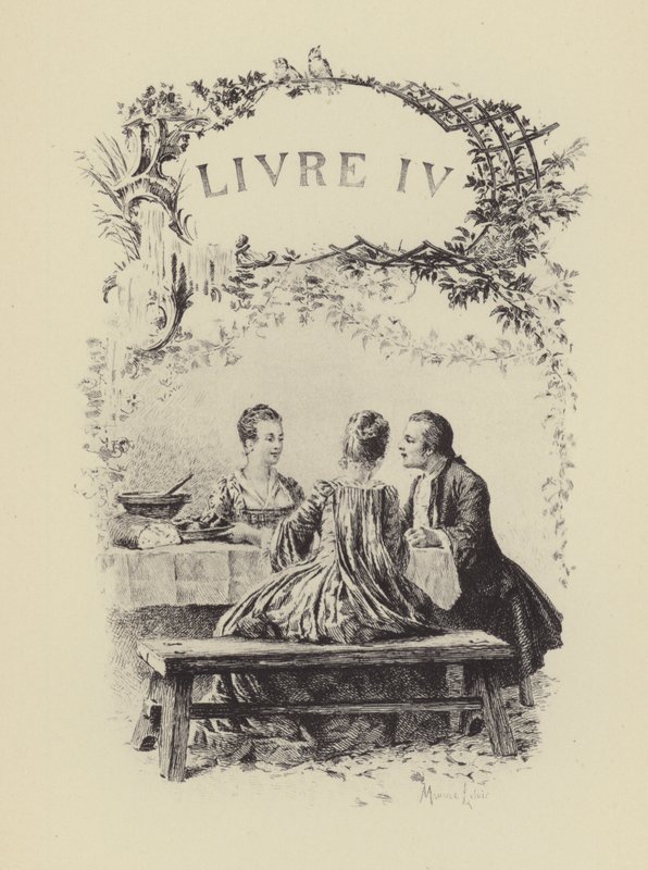 Illustration for Book IV of Les Confessions de Jean-Jacques Rousseau (gravure) بواسطة موريس ليلوار