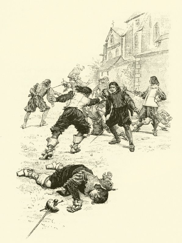 Illustration for The Three Musketeers (engraving) بواسطة موريس ليلوار