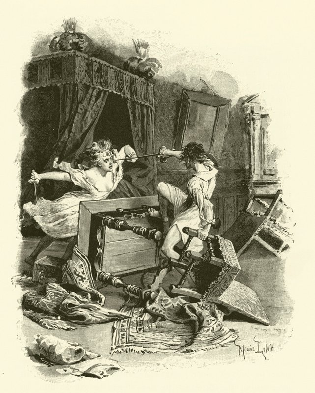 Illustration for The Three Musketeers (engraving) بواسطة موريس ليلوار
