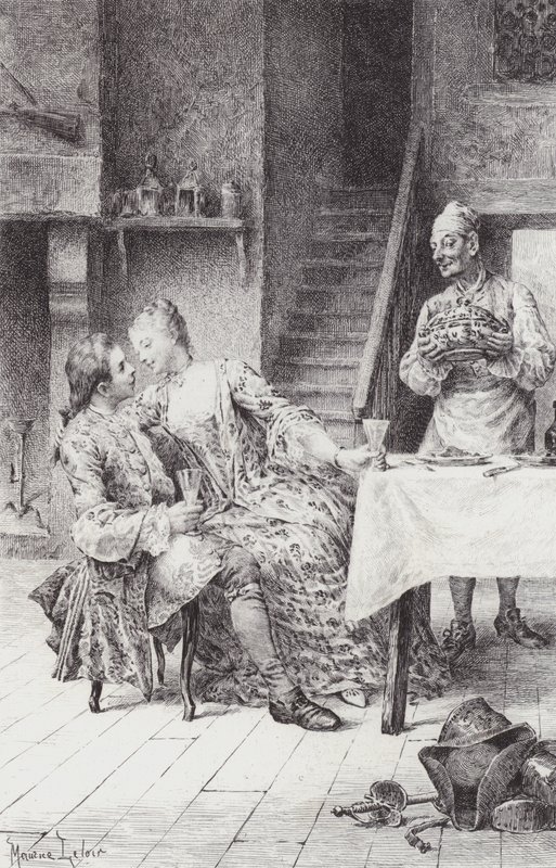 مشهد من Manon Lescaut (نقش) بواسطة موريس ليلوار