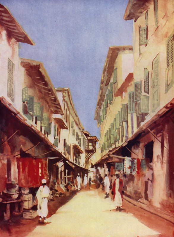 A street in Zanzibar (colour litho) بواسطة موريس راندال