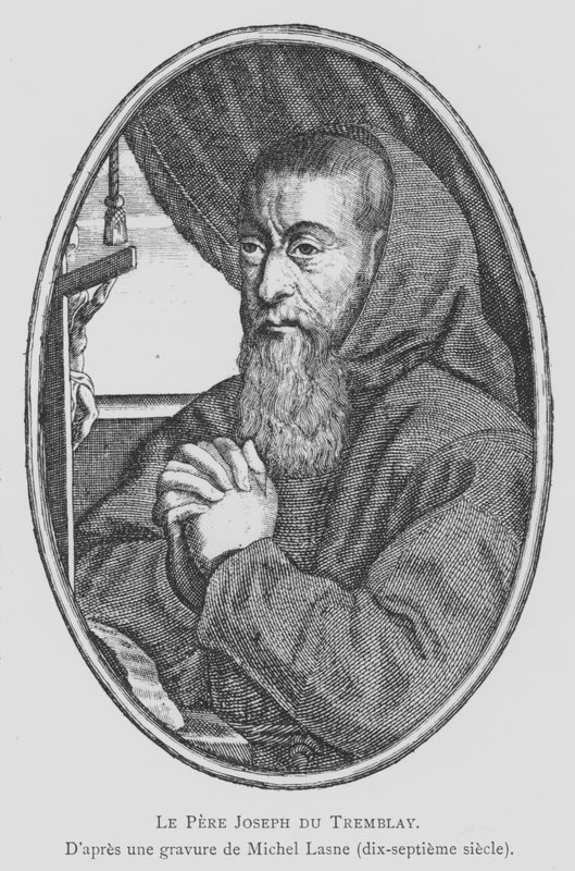 Francois Leclerc du Tremblay, French Capuchin friar and adviser and agent of Cardinal Richelieu, known as Father Joseph and the Eminence Grise (Grey Eminence) (litho) بواسطة ميشيل لاسن