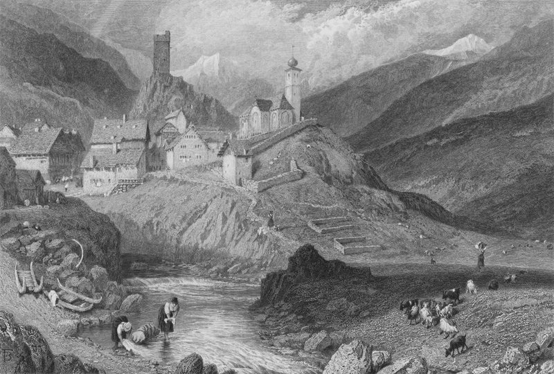 Hospenthal (نقش) بواسطة مايلز بيركت (بعد) فوستر