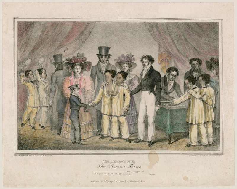 تشانغ إنغ ، التوائم السيامية ، 1829 بواسطة ناثانيل ويتوك
