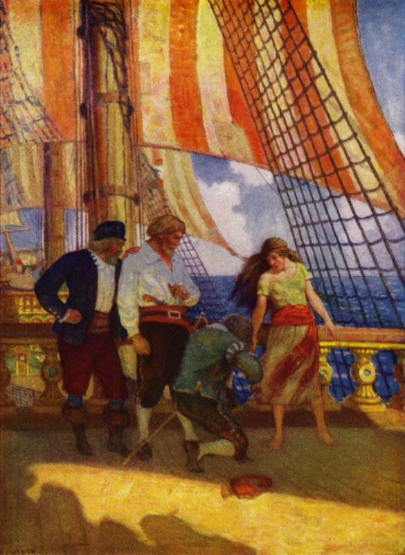 رسم توضيحي لـ Westward Ho! بواسطة تشارلز كينجسلي (لون ليثو) بواسطة محادثة نيويل (بعد) ويث