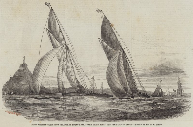 Royal Western Yacht Club Regatta ، في Mount&39;s Bay ، و Grand Turk ، و Lily of Devon بواسطة نيكولاس ماثيوز كوندي