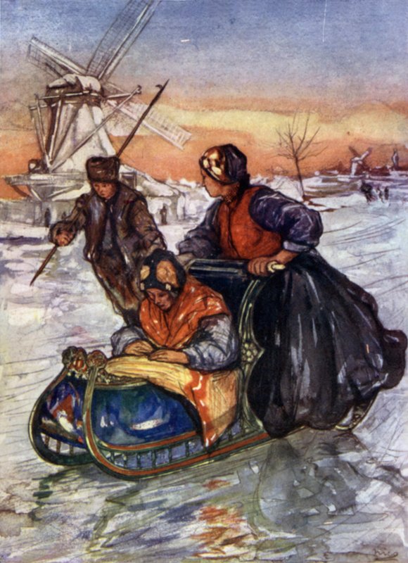 A Race on Skates (colour litho) بواسطة نيكو جونجمان
