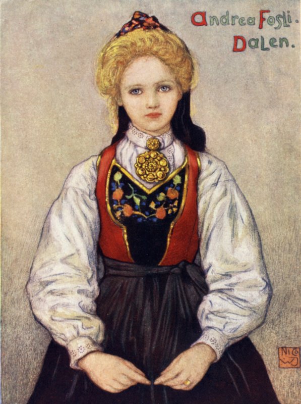 النرويج: Country Girl from Dalen (color litho) بواسطة نيكو جونجمان