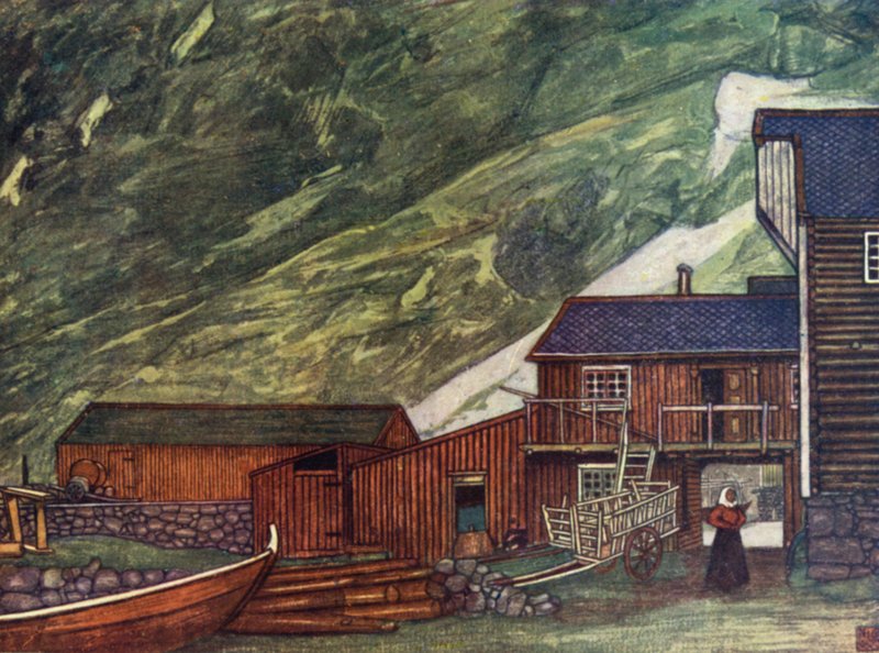 النرويج: On the Fjord، Sundalsoren (color litho) بواسطة نيكو جونجمان