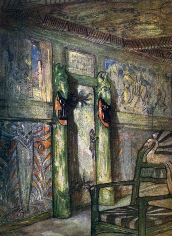 النرويج: Room by Munthe at Holmencollen (لون ليثو) بواسطة نيكو جونجمان