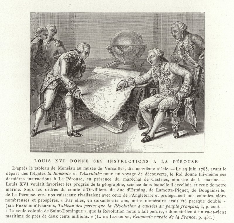 لويس السادس عشر من فرنسا يعطي تعليماته إلى Comte de Laperouse ، 1785 بواسطة نيكولاس أندريه مونسياو