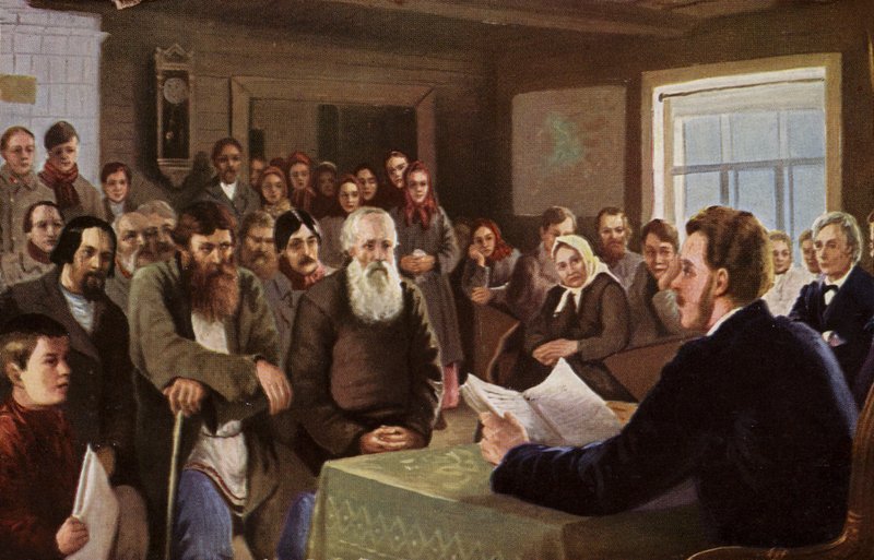 قراءة يوم الأحد في مدرسة ريفية ، روسيا ، 1895 بواسطة نيكولاي بتروفيتش بوغدانوف بيلسكي