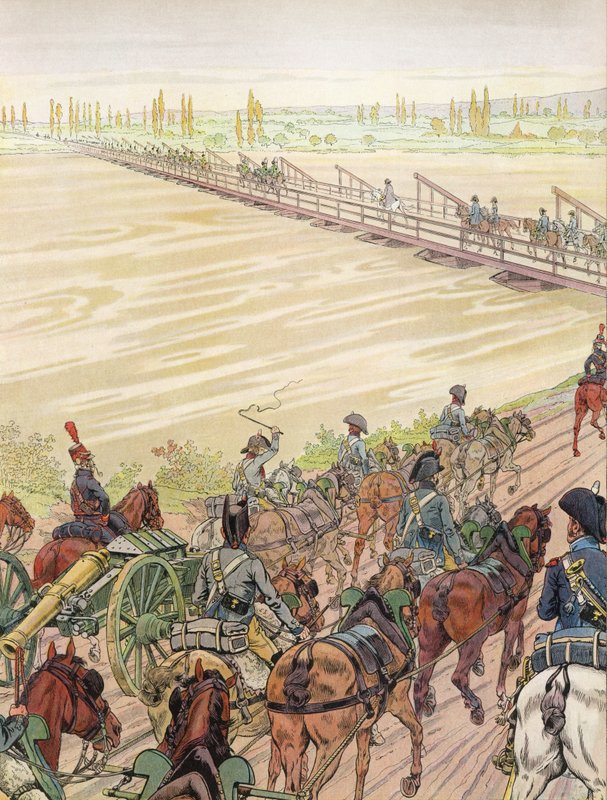نابليون يعبر نهر الراين ، 1 أكتوبر 1805 بواسطة وظيفة Onfray de Breville
