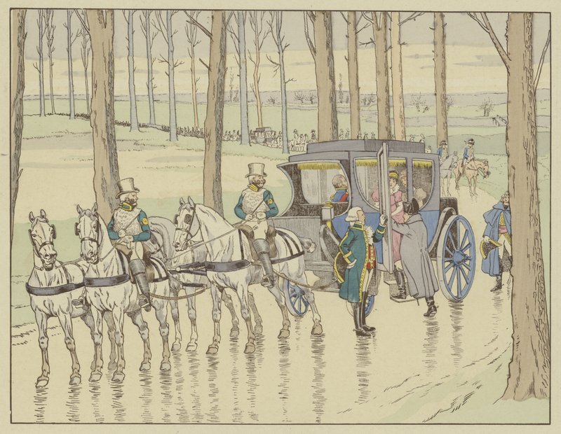 نابليون يلتقي الأرشيدوقة ماري لويز من النمسا ، الذي يجب أن يتزوج ، 27 مارس 1810 بواسطة وظيفة Onfray de Breville