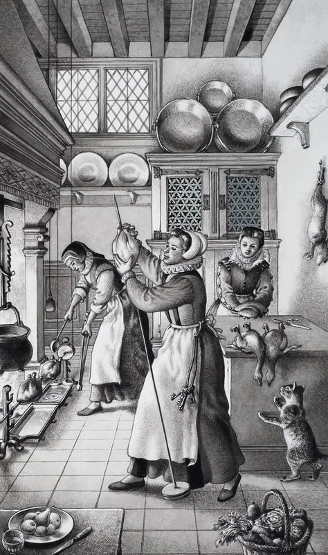 مطبخ القرن 16 بواسطة بات (1907-95) نيكول
