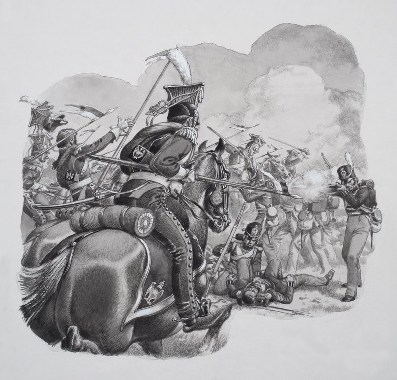 سلاح الفرسان الخفيف (غواش على ورق) بواسطة بات (1907-95) نيكول