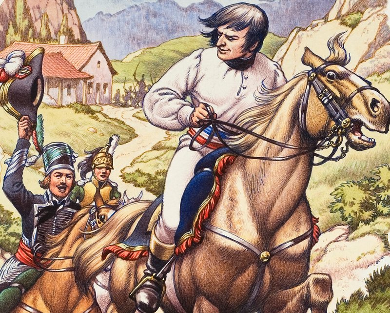 نابليون يهرب بأعجوبة مع وجود دورية فرسان نمساوية على مقربة منه بواسطة بات (1907-95) نيكول