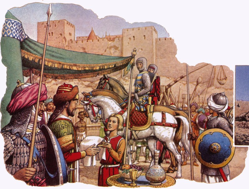 صلاح الدين الأيوبي يهزم قلعة الكرك بواسطة بات (1907-95) نيكول