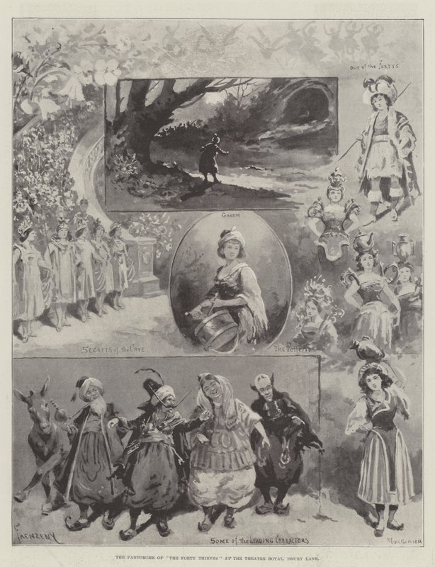 The Pantomime of the Forty Thieves at the Theatre Royal، Drury Lane بواسطة بول فرنزيني