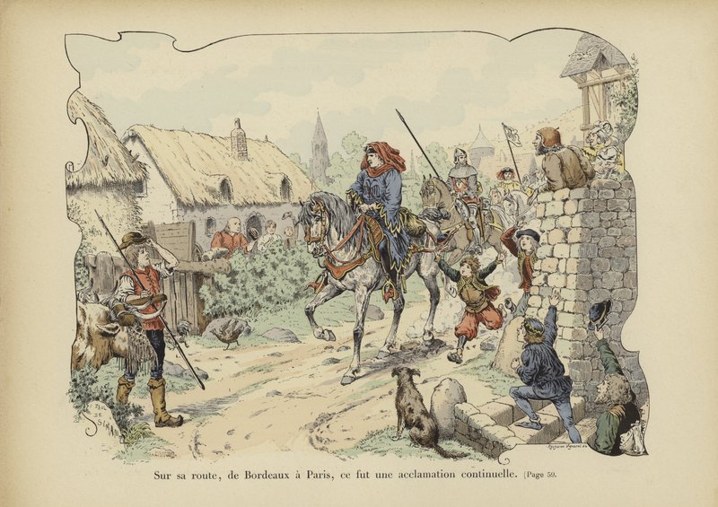 Bertrand du Guesclin ، في الطريق من بوردو إلى باريس ، يتلقى الإشادة المستمرة من الناس بواسطة بول دي سيمانت