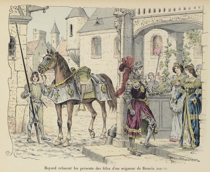 يرفض Chevalier de Bayard هدايا بنات أحد النبلاء في بريشيا ، إيطاليا ، 1512 بواسطة بول دي سيمانت