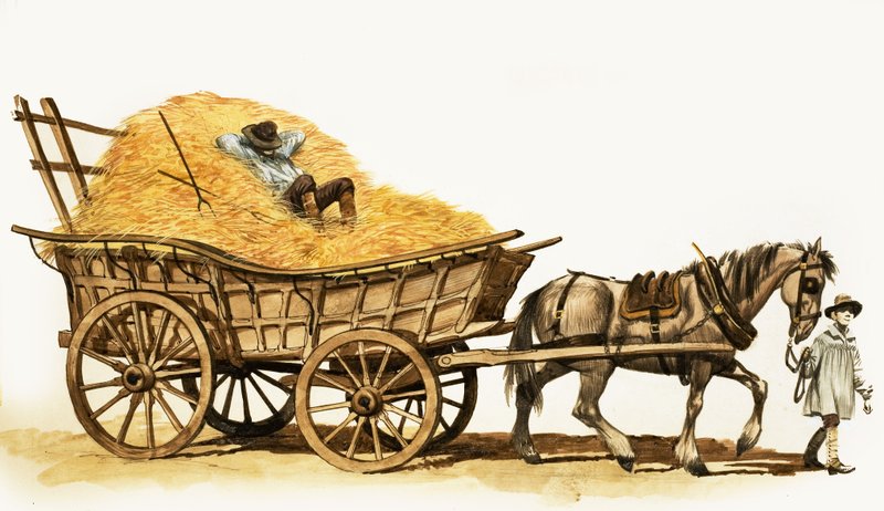 ذات مرة ... حياة القرية منذ مائة عام. ركوب Haycart بواسطة بيتر جاكسون
