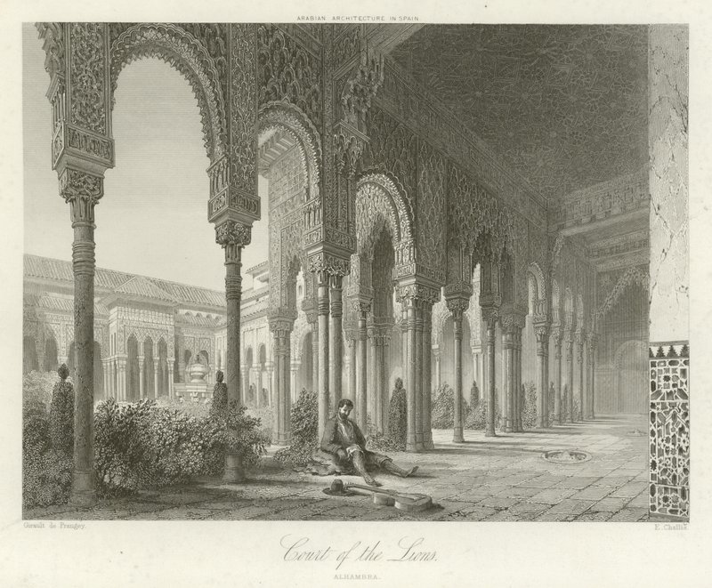 محكمة الأسود ، الحمراء ، غرناطة ، إسبانيا بواسطة Philibert Joseph Girault de Prangey
