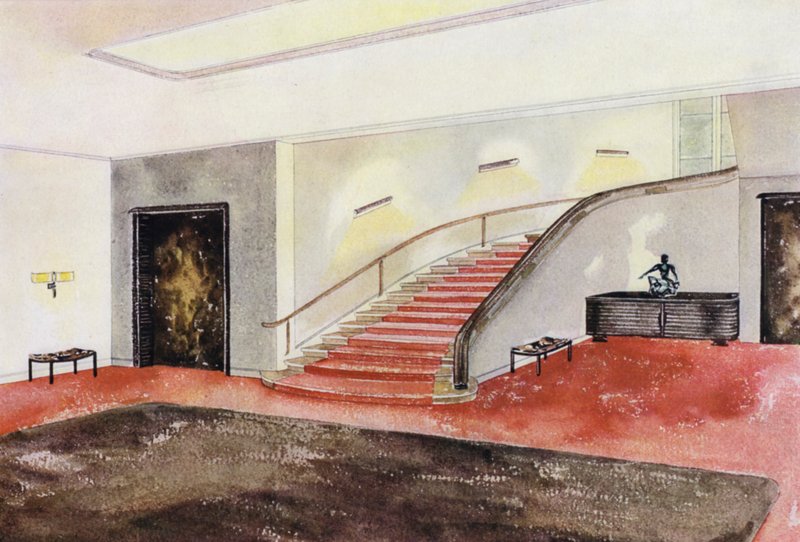 1930s الداخلية: درج (لون ليثو) بواسطة فيليب أليكسيوس دي (بعد) لازلو