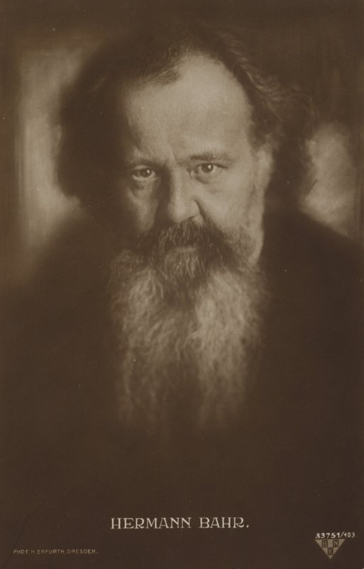 هيرمان باهر (1863-1934)، مؤلف وكاتب مسرحي نمساوي (صورة فوتوغرافية بالأبيض والأسود) بواسطة مصور نمساوي
